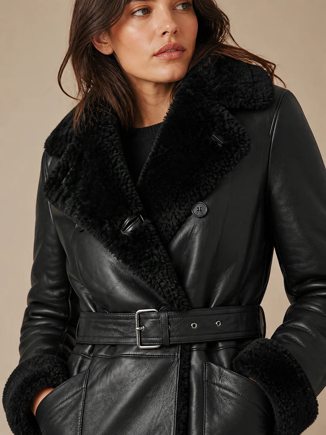 Shearling Leather Coat