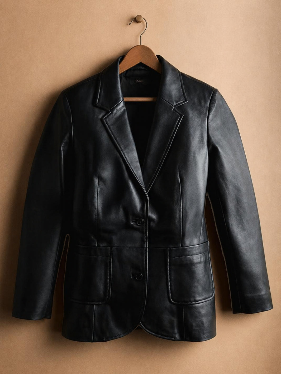 Women's Two-Button Leather Blazer