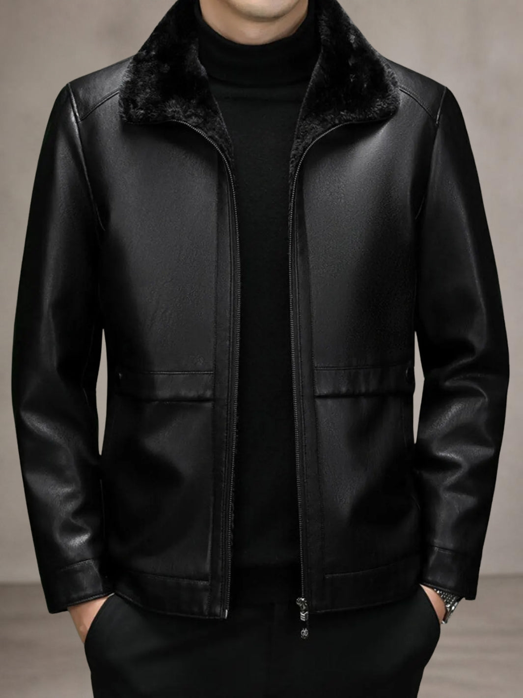 Shearling Lined Leather Jacket