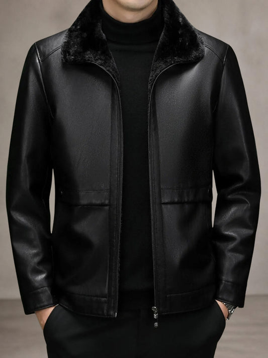 Shearling Lined Leather Jacket