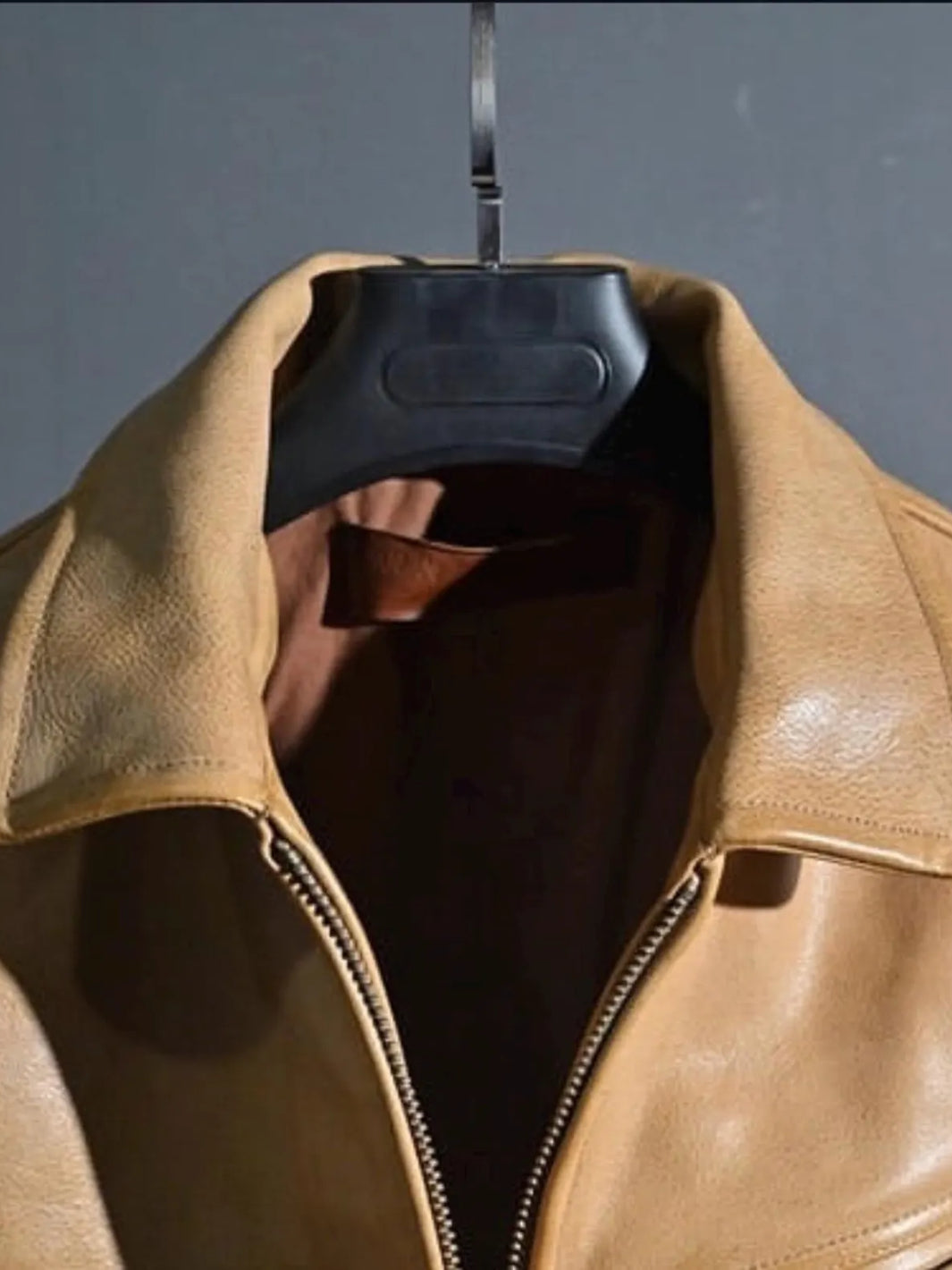 Vintage Tan Patina Single Rider Leather Jacket