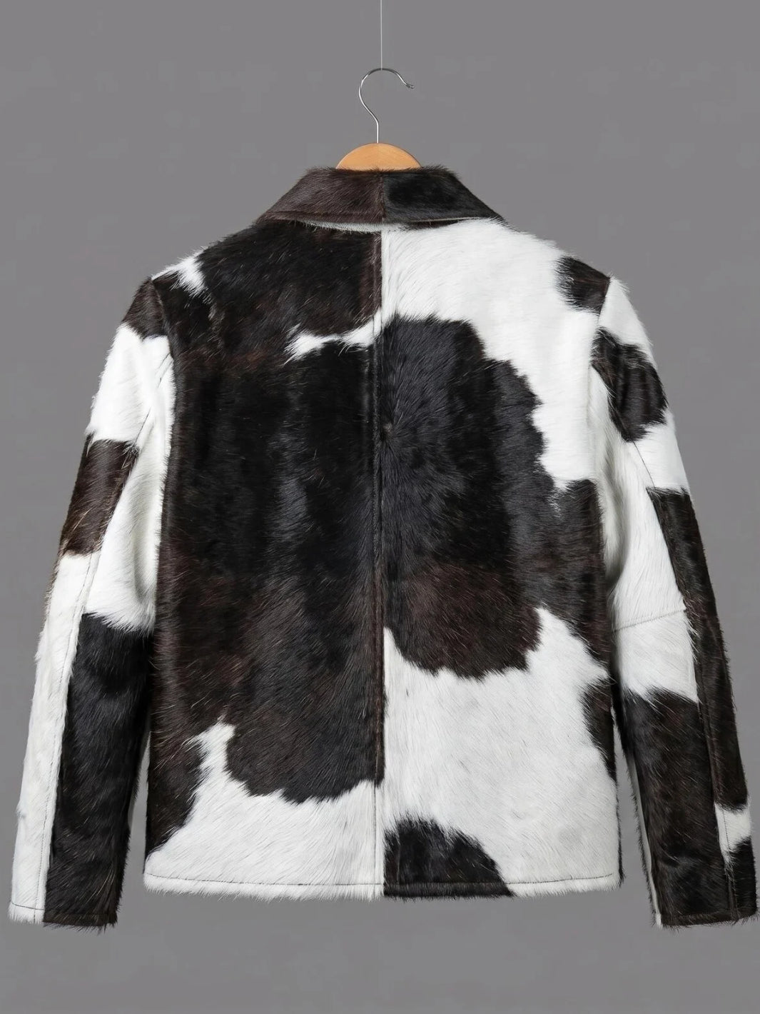 Hair On Natural Cowhide Leather Jacket
