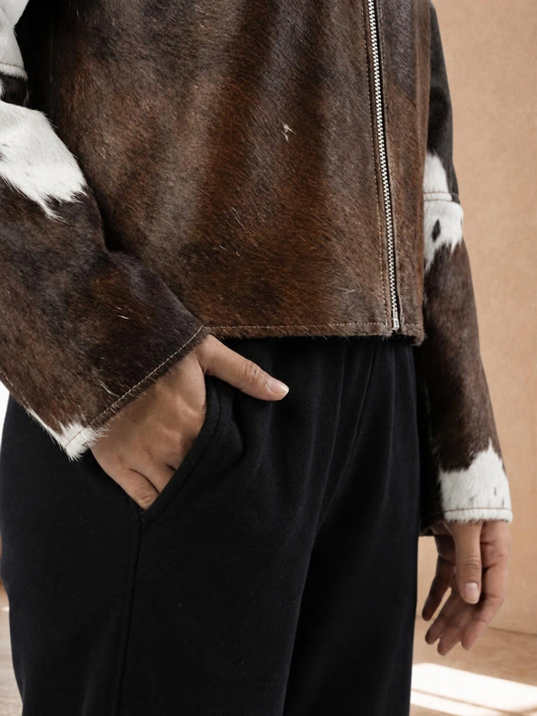 Hair On Cowhide Leather Jacket