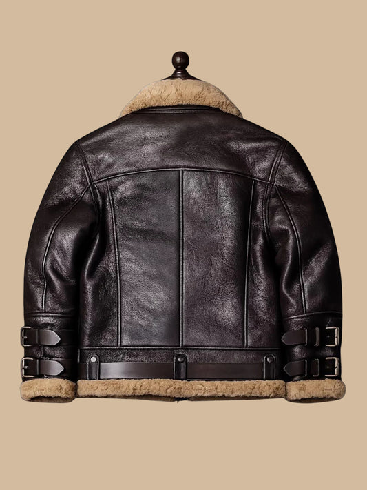 Brown B-3 Shearling Bomber Flight Jacket