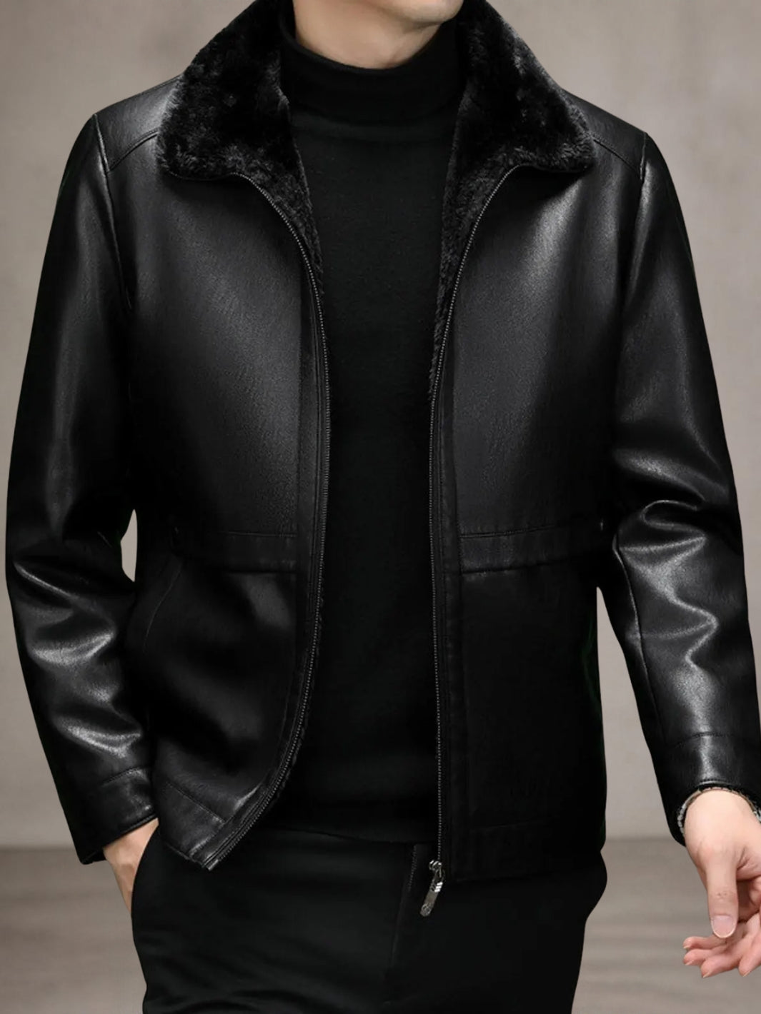 Shearling Lined Leather Jacket