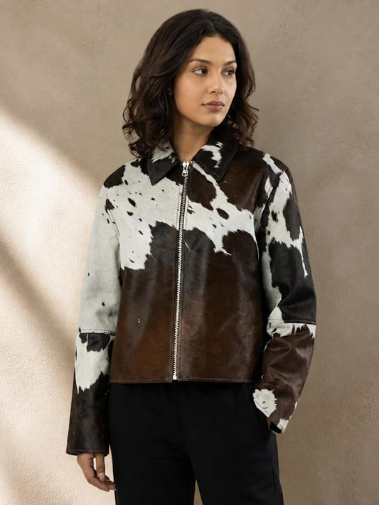 Hair On Cowhide Leather Jacket