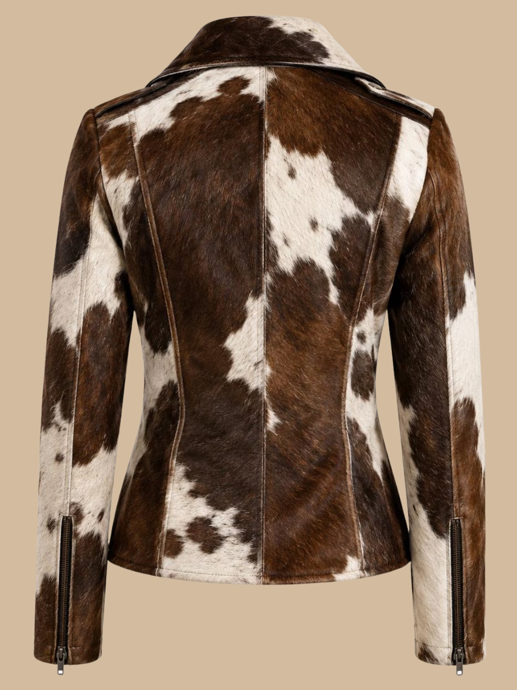 Hair On Cowhide Asymmetrical Biker Jacket