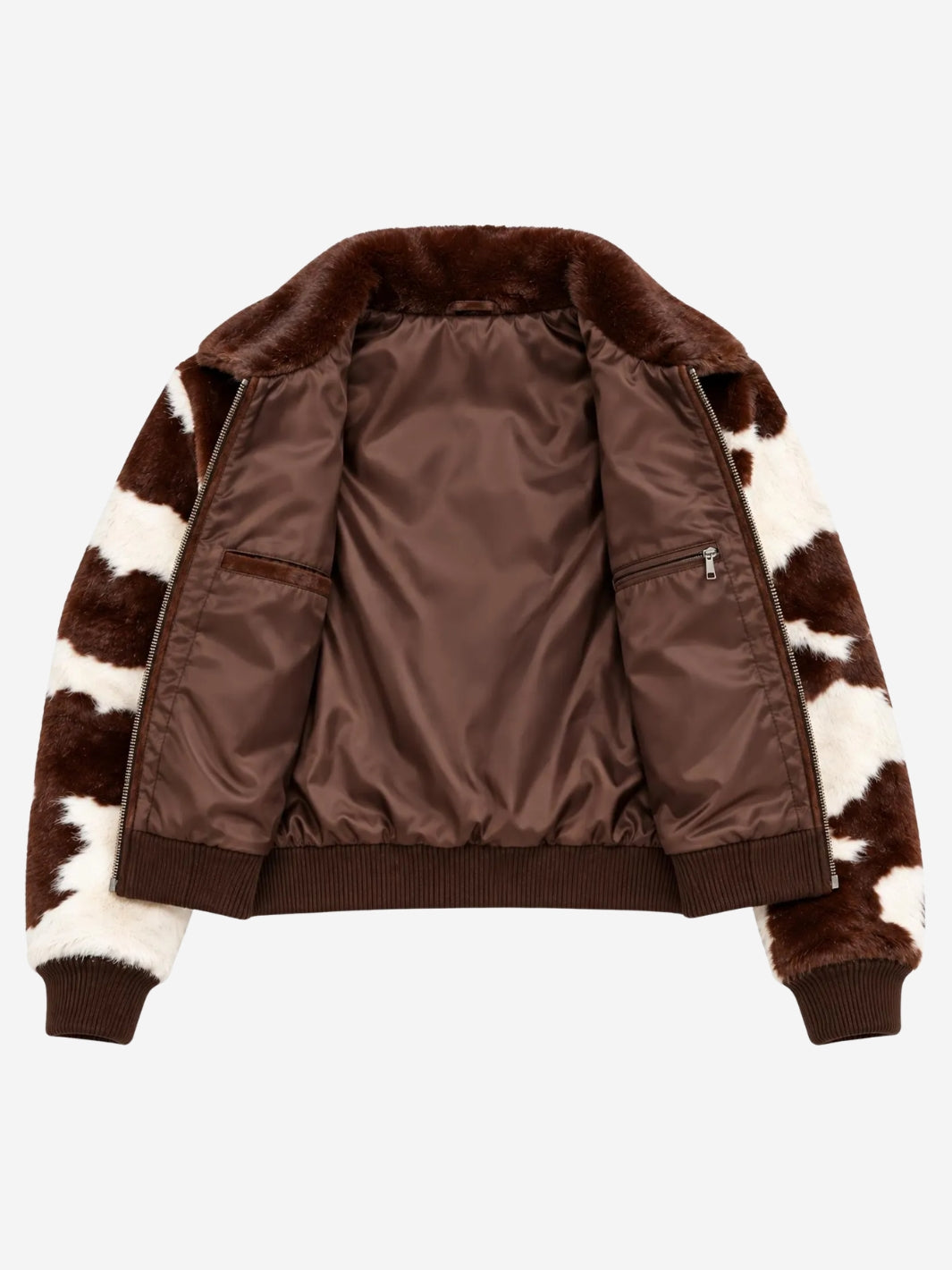 Hair On Hide Cowhide Leather Bomber Jacket