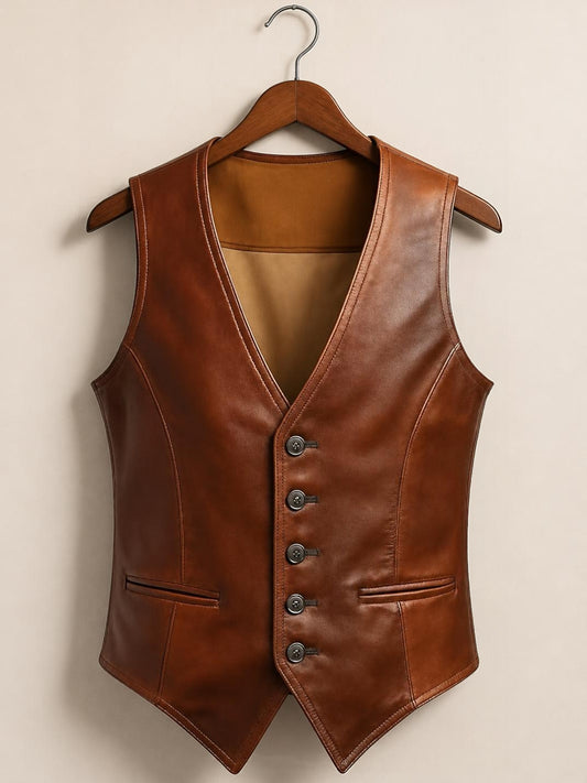 Vintage Western Style Sleeveless Waistcoat