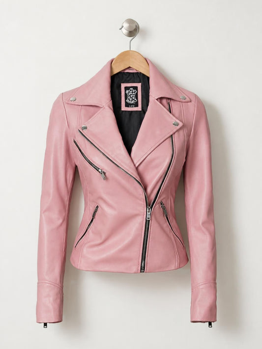 Asymmetrical Biker Leather Jacket
