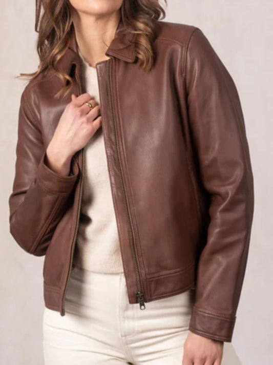 Lederjacke mit Kragen