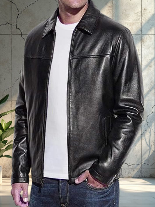 Blouson en cuir d'agneau Reeves pour homme