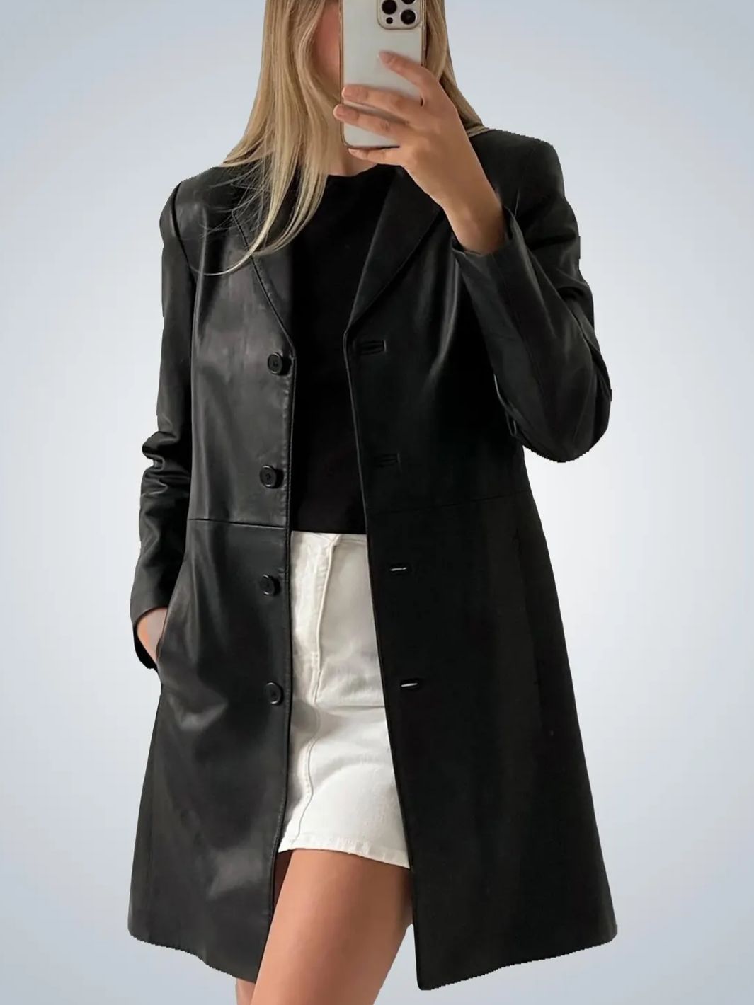 Damen-Leder-Autocoat