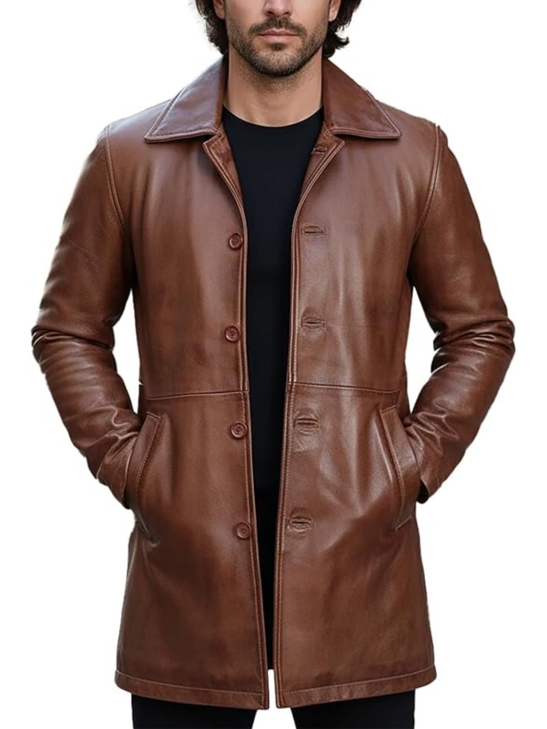 Leather Car Coat – 3/4 Length