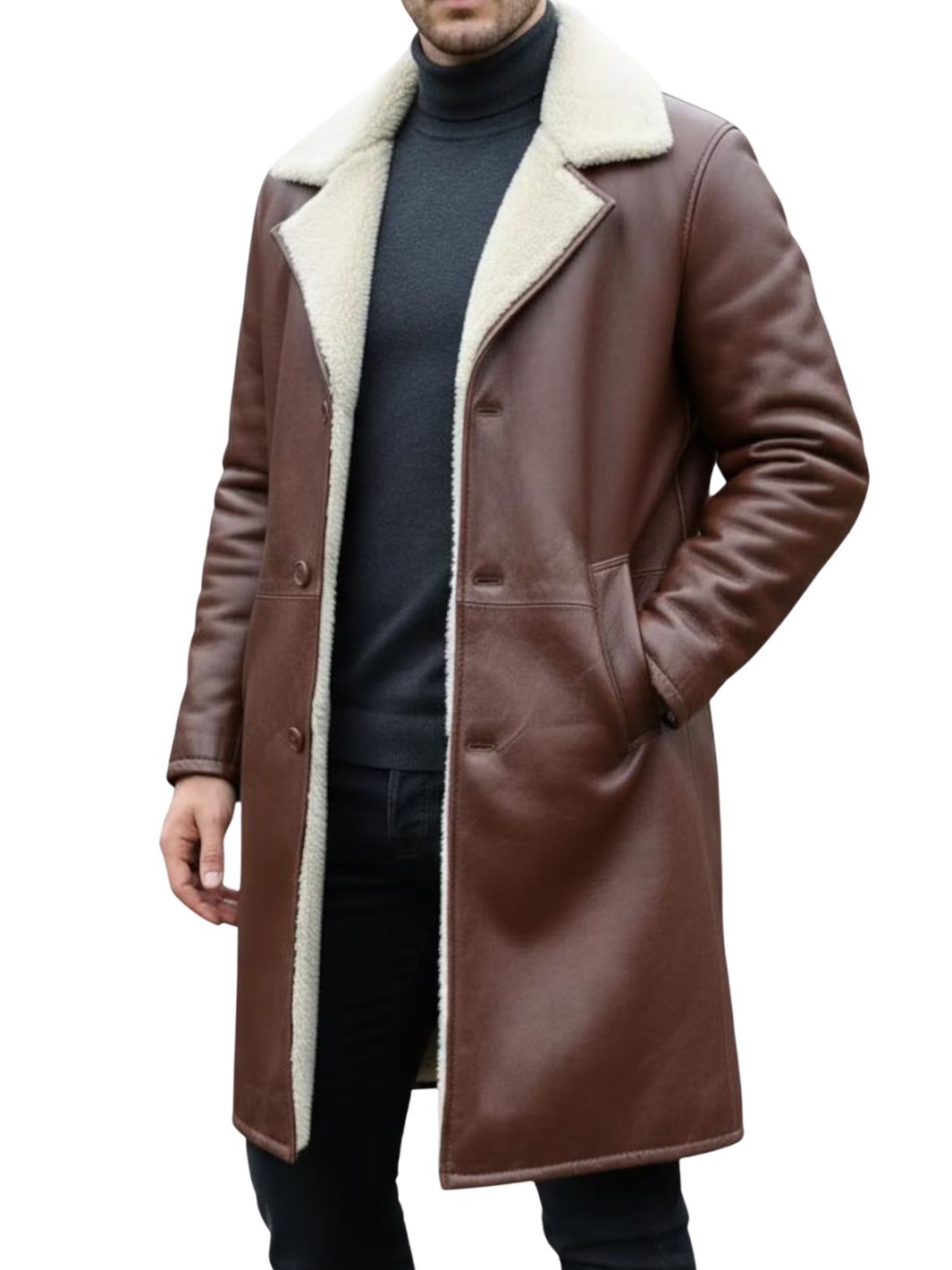 Leather Shearling Coat