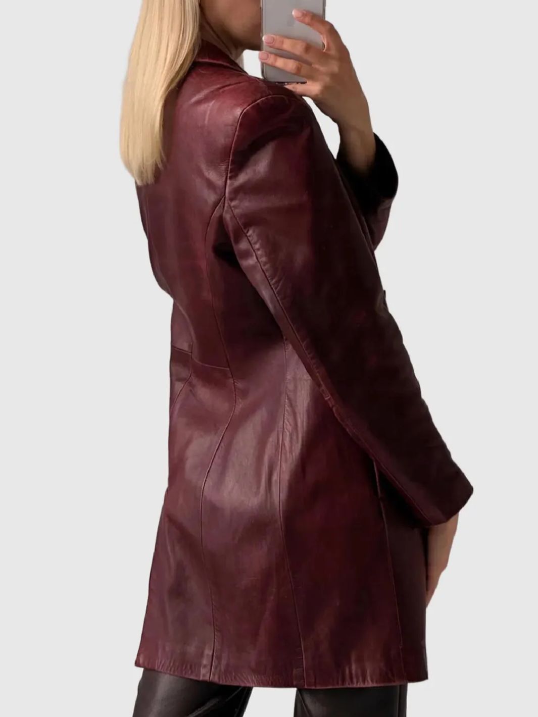 Damen-Leder-Autocoat