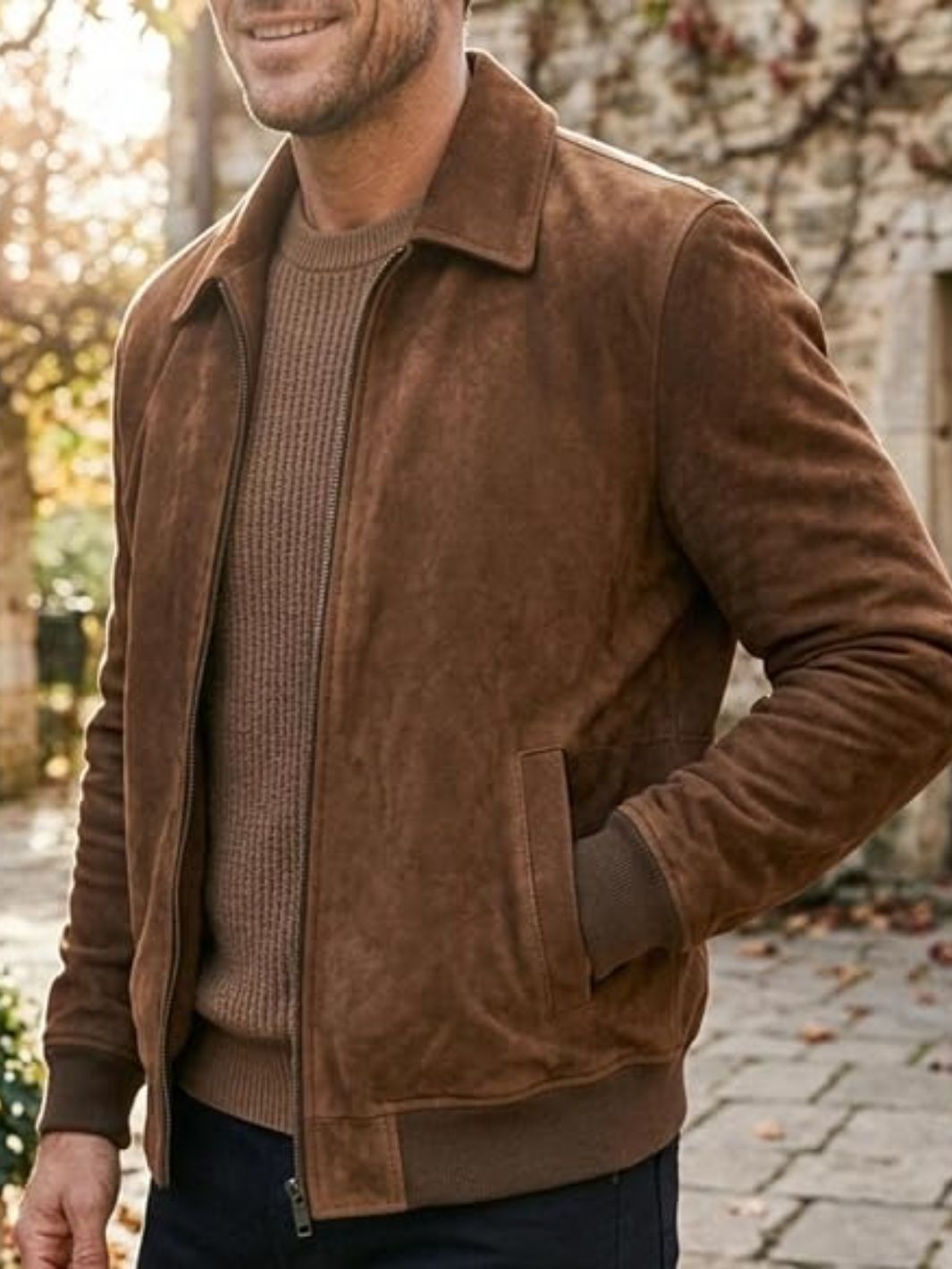 Suede Harrington Jacket