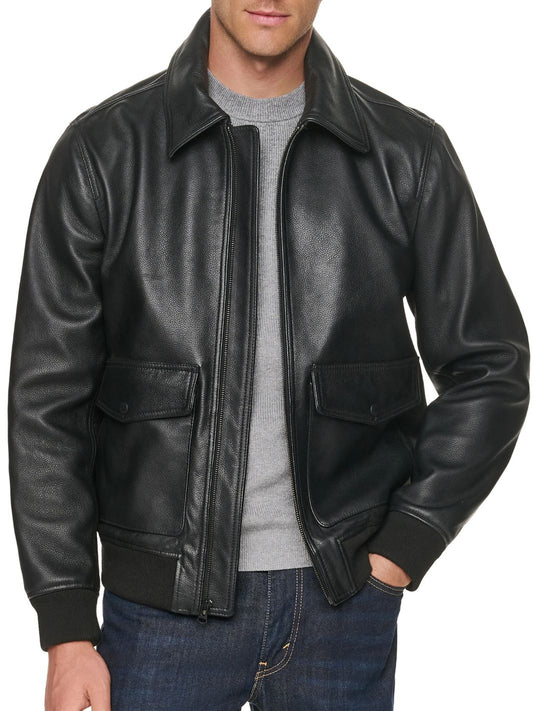Aviator Leather Jacket (Pebbled Leather)