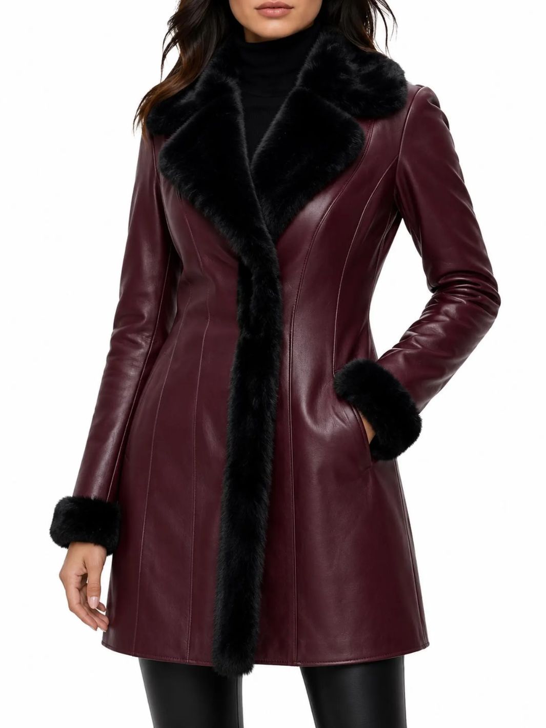 Fitted Sheepskin Winter Coat