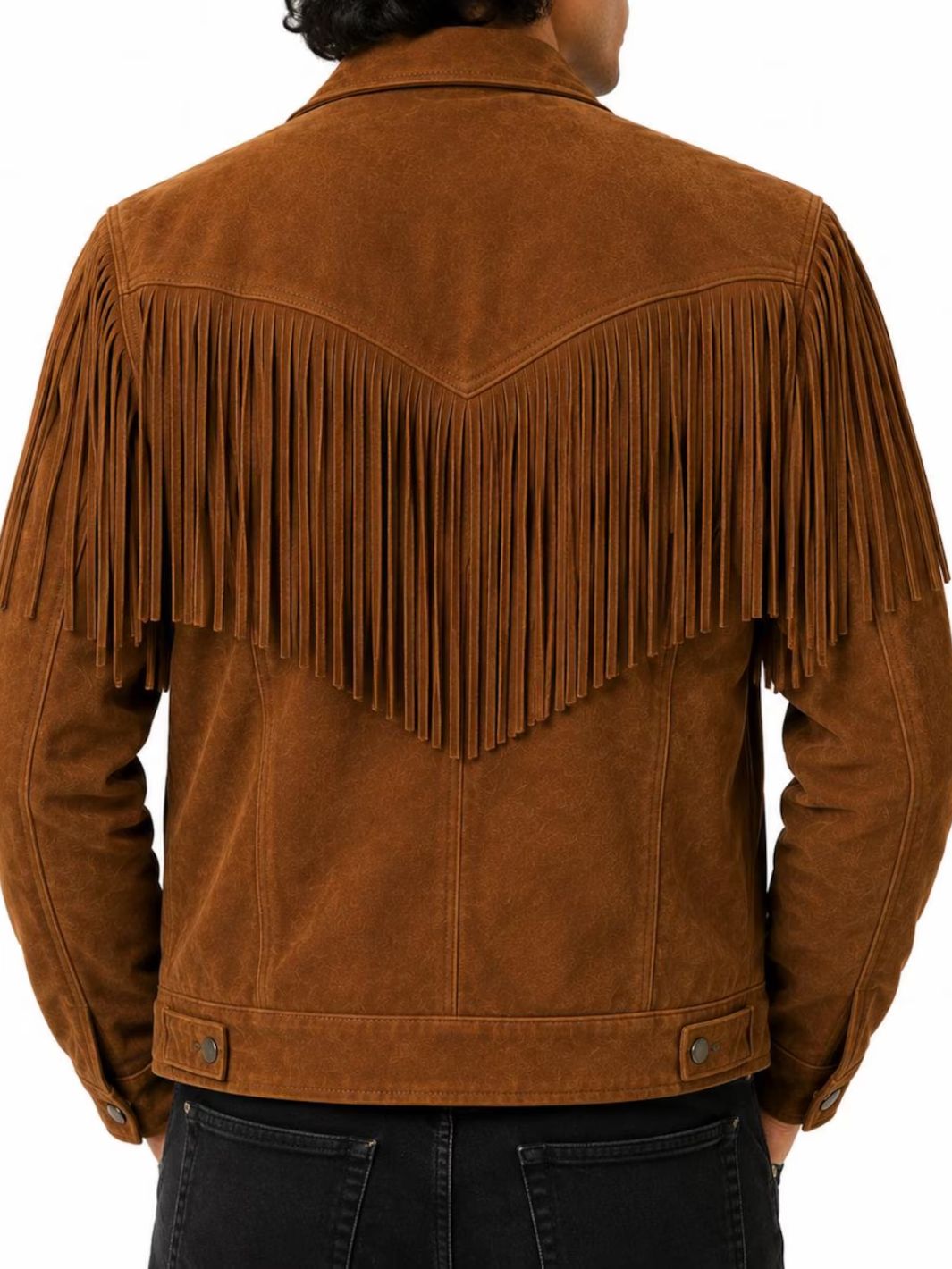 Fringe Suede Leather Trucker Jacket