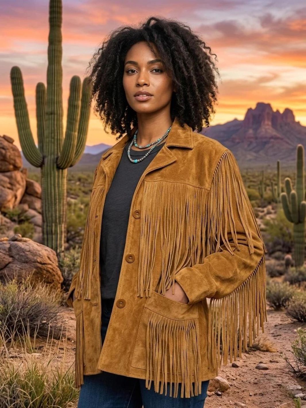 Fringe Suede Leather Jacket