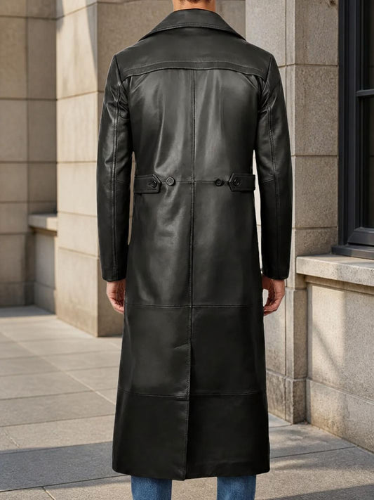 Men's Full-Length Leather Coat